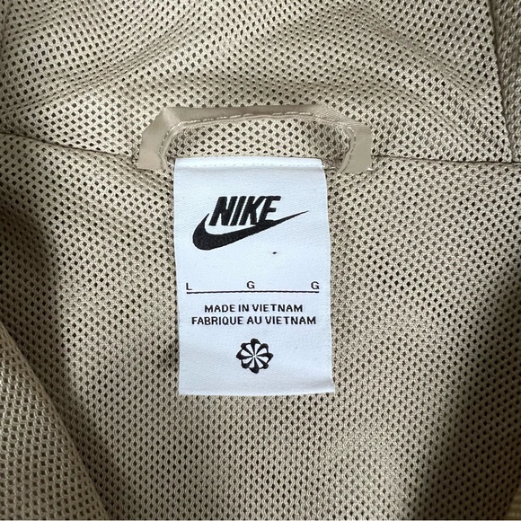 NWT Nike Men’s L Full Zip Brown Tan Windrunner Windbreaker Hooded Jacket Vented - Picture 5 of 16